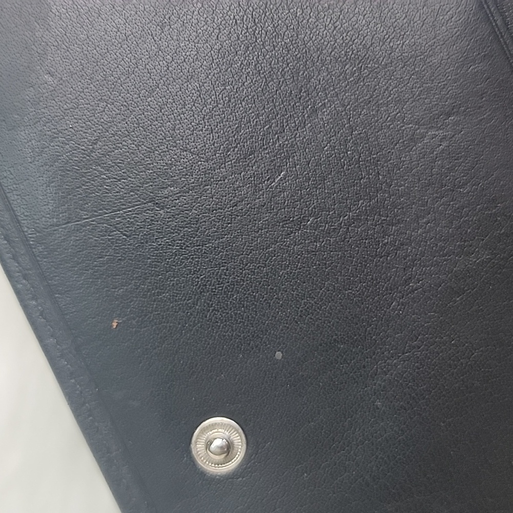 COACH VTG Smooth Black Leather Checkbook Insert Long Trifold Snap Closure Wallet - Picture 14 of 16